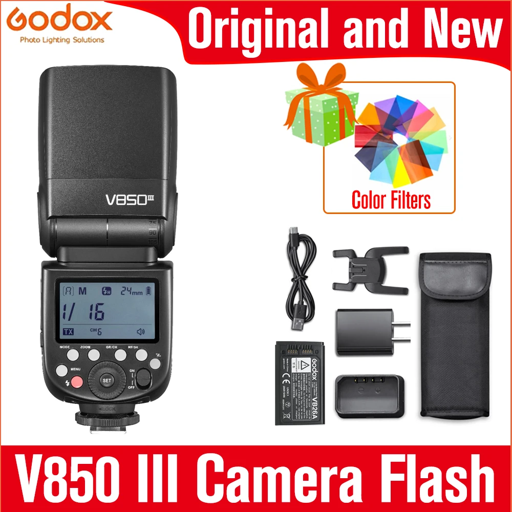 Godox – appareil photo officiel V850III V850 III, Flash Speedlite 2.4GHz, pour Canon, Sony, Nikon, Fuji, Olympus, Panasonic, Pentax