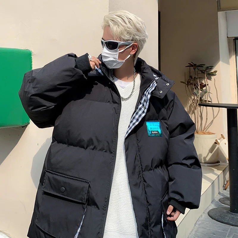 Пуховик с хлопковой подкладкой мужская зимняя утолщенная модная брендовая