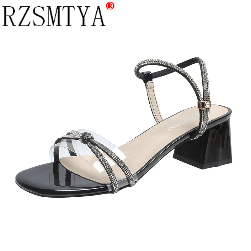 

Sandal Female Fairy Wind 2022 New Rhinestone with Thick Heels Rome High Heels Net Red Two Wear Summer Women's Shoes