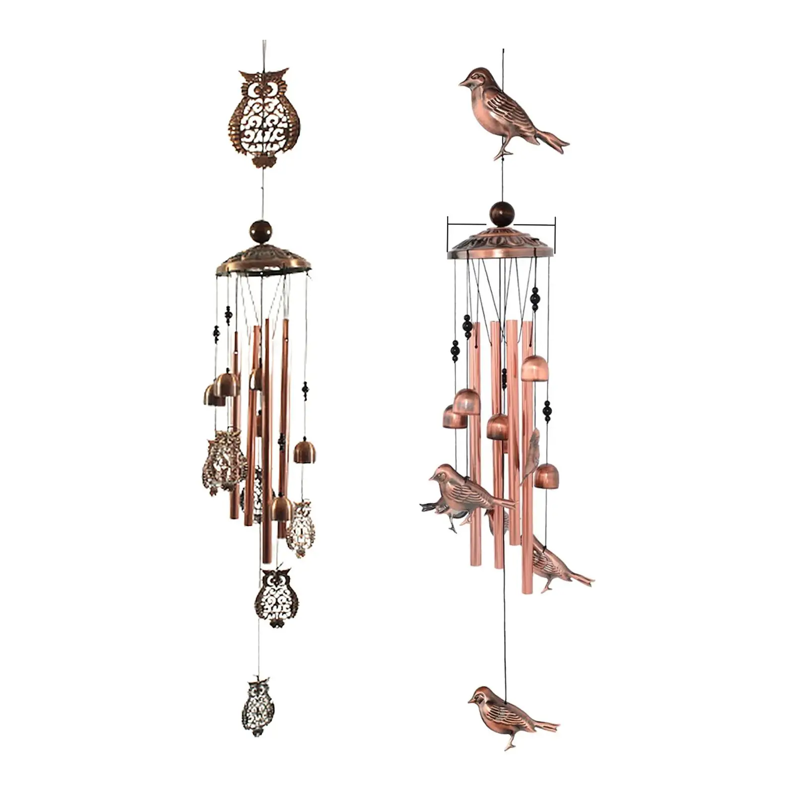 

Brass Wind Chimes Magpie/Owl Outdoor Hanging Ornament Patio Decor