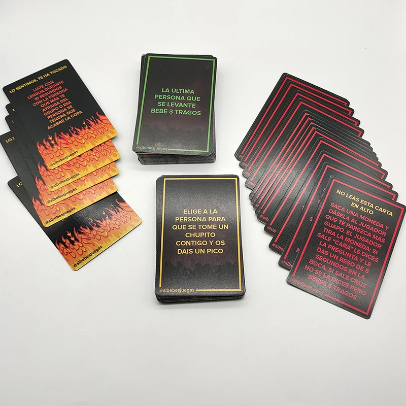 New Arrival Paper Board Game Drinking Cards In Spanish For Party |