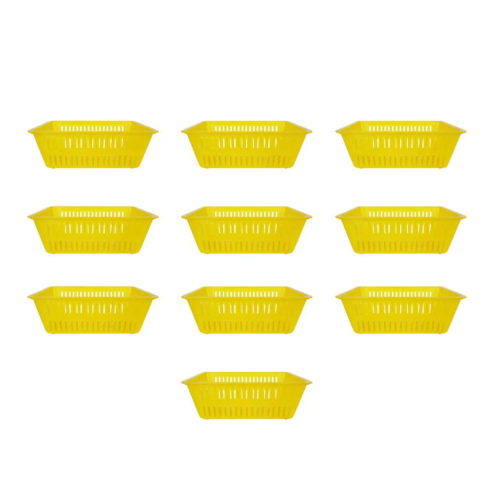 

10pcs Plastic Coin Storage Baskets Decorative Desktop Basket Sundries Organizer
