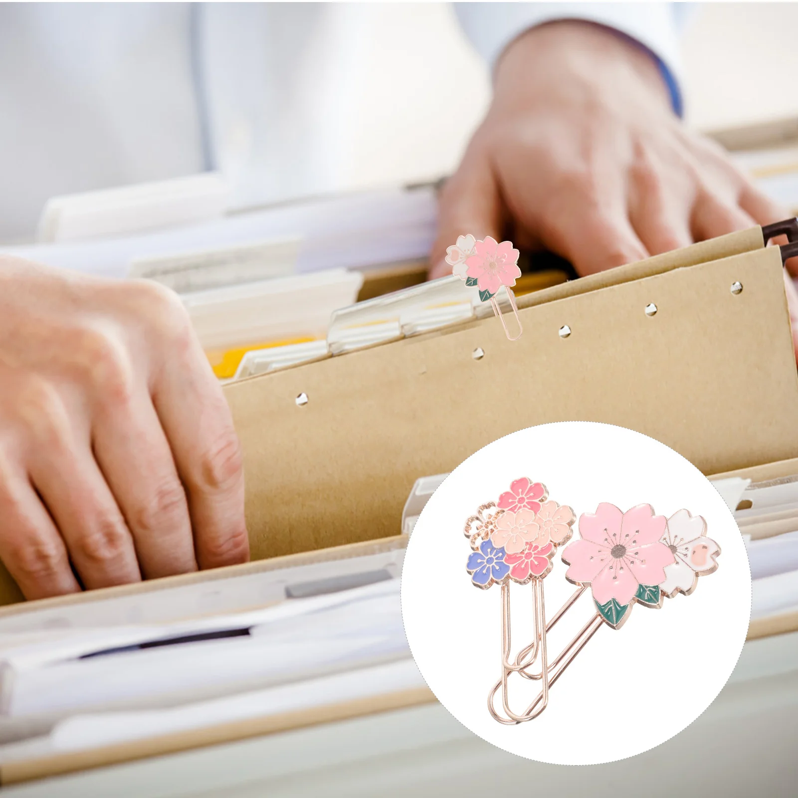 

6 шт., зажимы для бумаги в форме цветка вишни