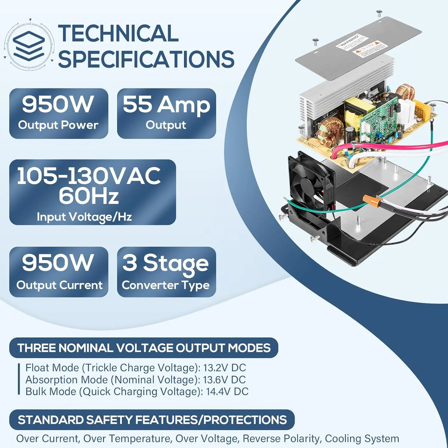 TM WF-8955-AD-MBA RV силовой преобразователь материнская плата в сборе 55 А для трейлера
