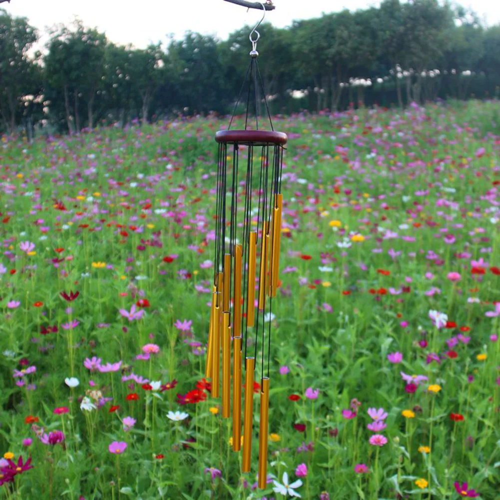 

12 Tubes Wind Chimes Aluminum Tube Pine Metal Pipe Wind Chimes Bells Decor For Indoors Courtyards Festive Atmosphere Gift