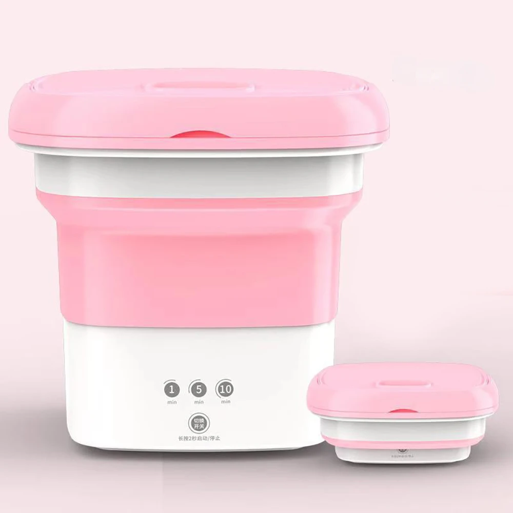 

Mini Washing Machine For Clothes Portable Folding Barrel Washer With Drying Electric Ultrasonic Washing Bucket Socks Underwear