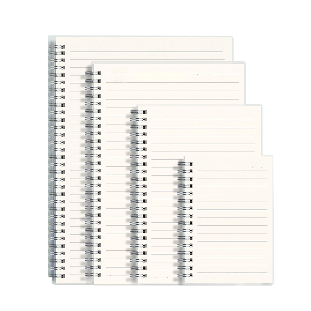 

A4/A5 Coil Notebook,80 Sheets/Book Transparent PP Cover,Horizontal Line Blank Grid Inner Pages Student Learning Notepad QP-062