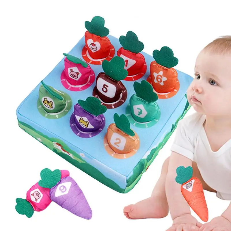 

Игрушка-сортировщик для малышей, хлопчатобумажная игрушка-сортировка с цветной формой моркови, игрушки для детей дошкольного возраста для взаимодействия, подарок, игровая площадка