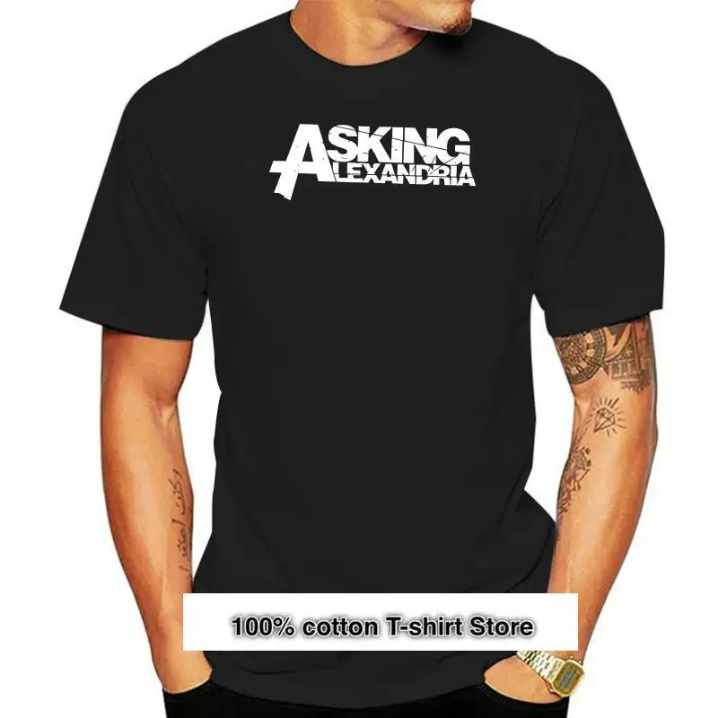 

Camiseta negra de manga corta con Logo de Alexandria para hombre, ropa de talla S a 3XL, de algodón, talla grande, nueva