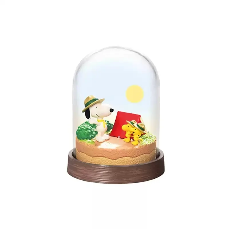 Фото В наличии: Оригинальная игрушка-еда RE-MENT Snoopy Time Ecological Bottle Serie, прозрачная стеклянная капсула времени, миниатюрная сцена, слепая коробка №4