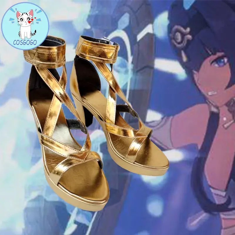 Genshin Impact Candace Обувь для косплея Сапоги Игра на Хэллоуин высоком каблуке Женщины