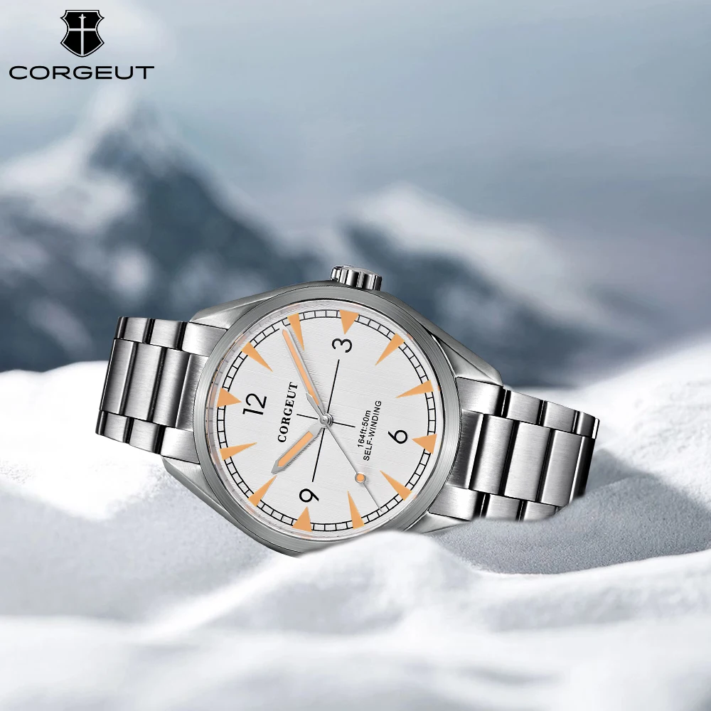 

CORGEUT 41mm ADVENTURE NH35 High Luxury Men's Watch Automatic Mechanical Flat Sapphire Glass Night Glow Waterproof Watch for Man
