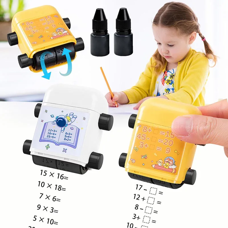 

Smart Math Roller Stamps for Kids 2 In 1 Roller Digital Teaching Stamp Within 100 Learning Toys for Preschool Kindergarten