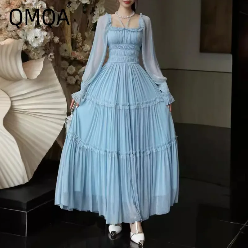 QMQA Женское платье из полиэстера и хлопка QM166