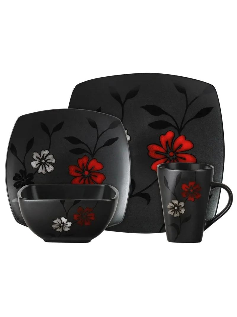 Gibson 16 Pieces Evening Blossom Dinnerware Set