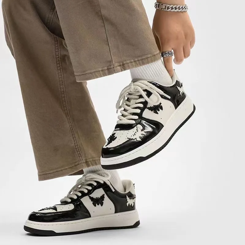 Женские осенние дышащие кроссовки для пар Y2k с красным узором летучая мышь зимняя