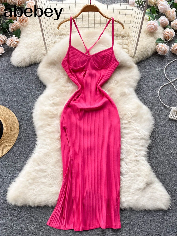 

Платье женское длинное с открытой спиной, на бретельках