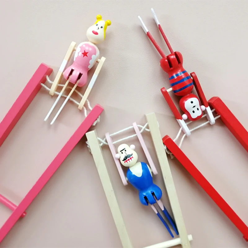 

Креативная Веселая деревянная акробатическая обезьяна, гимнастика, декомпрессионная горизонтальная балка, новинка, снимающие Стресс игрушки, Забавная детская игрушка в подарок