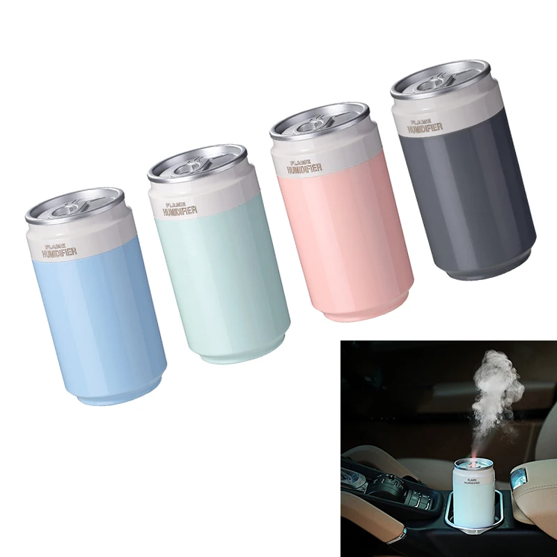 

Car Air Humidifier Moisturizing Freshener Cold Flame Diffuser Four Colors LED Atmosphere Light Silent Running Auto Accessories