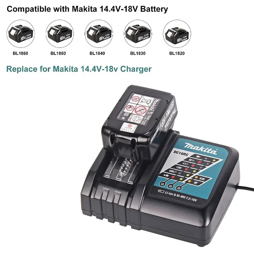 Зарядное устройство Makita DC18RC 3A 6A 14 4 В 18 Bl1830 Bl1430 BL1890
