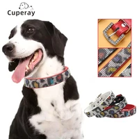 personalised leopard print dog collar leather pet collar with colorful crystal rhinestone decoration fashion for dogs and cats