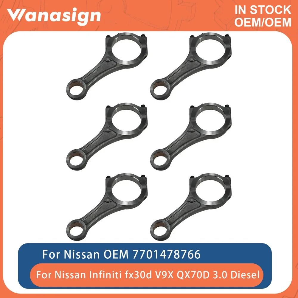 Фото Шатун двигателя подходит для Nissan Infiniti Pathfinder R51 Ti550 Q70 QX50 QX70 NP300 V9X 3.0T V6 Diesel 7701478766 №1