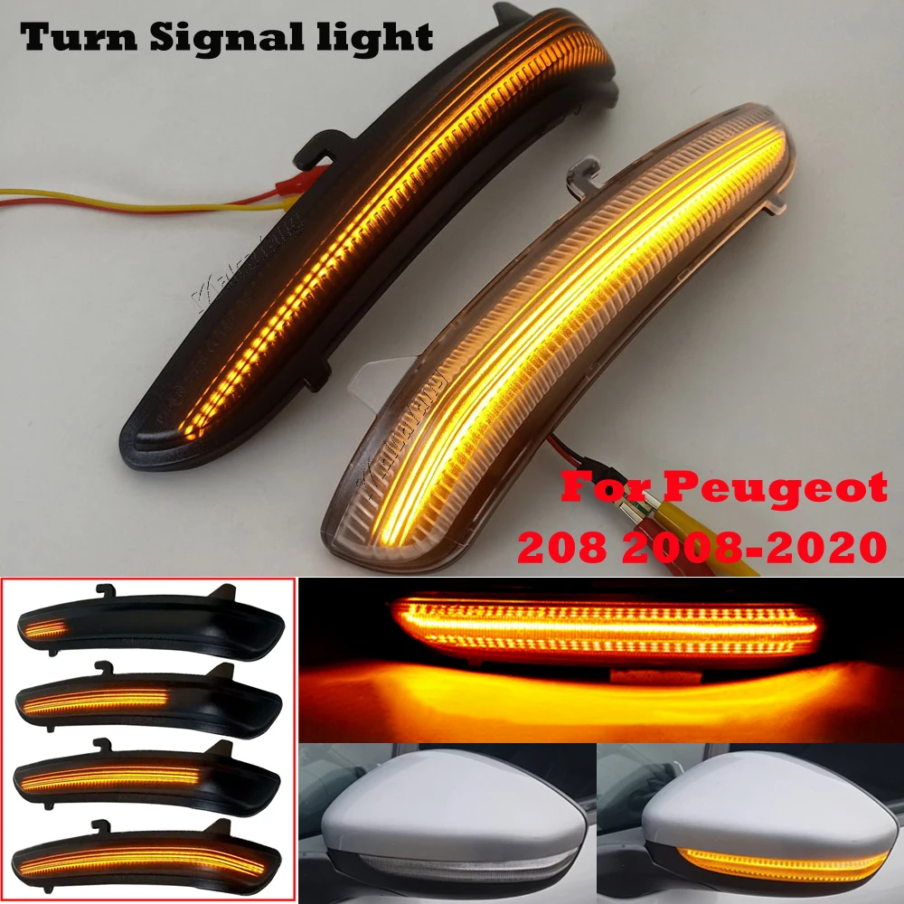 

LED Dynamic Turn Signal Light For Peugeot 208 2008 2012-2020 Citroen C3 2016- Flashing Indicator Sequential Blinker Lamp
