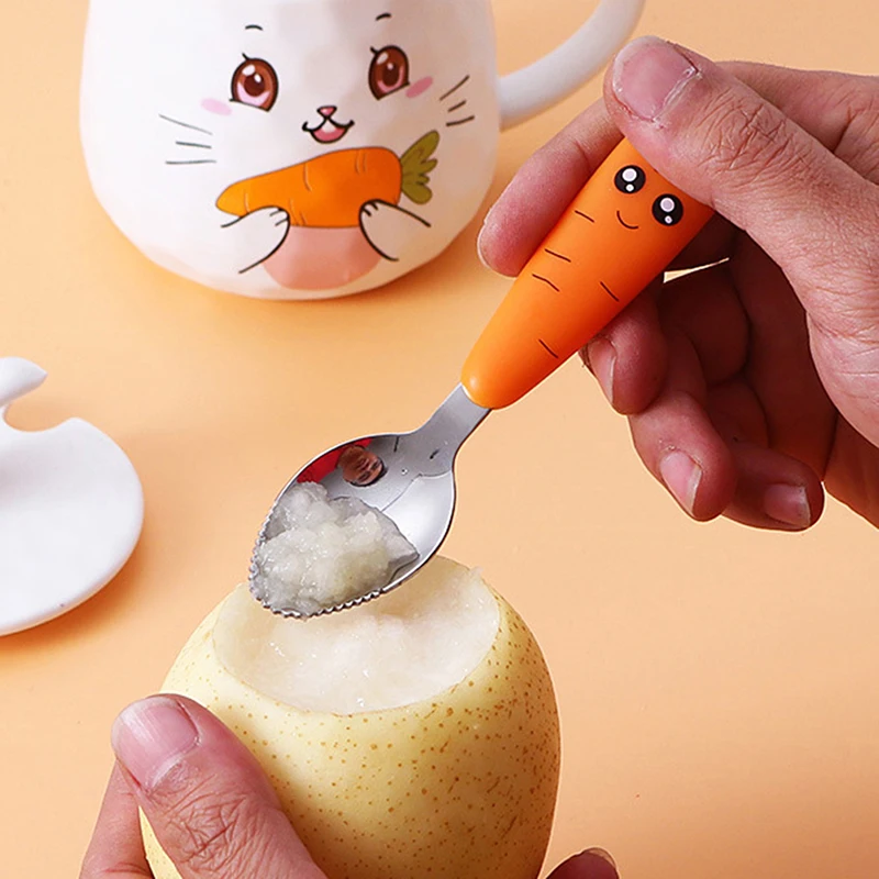 

Baby Gadgets Tableware Children Utensil Stainless Steel Toddler Dinnerware Cutlery Cartoon Carrot Baby Gadgets Feedkid