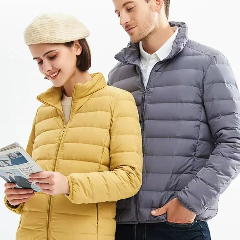 100kg Weight Plus Size Men's Lightweight 90% Down Jacket Autumn/winter Brand New Youth Casual Stand Collar White Duck Down Coat