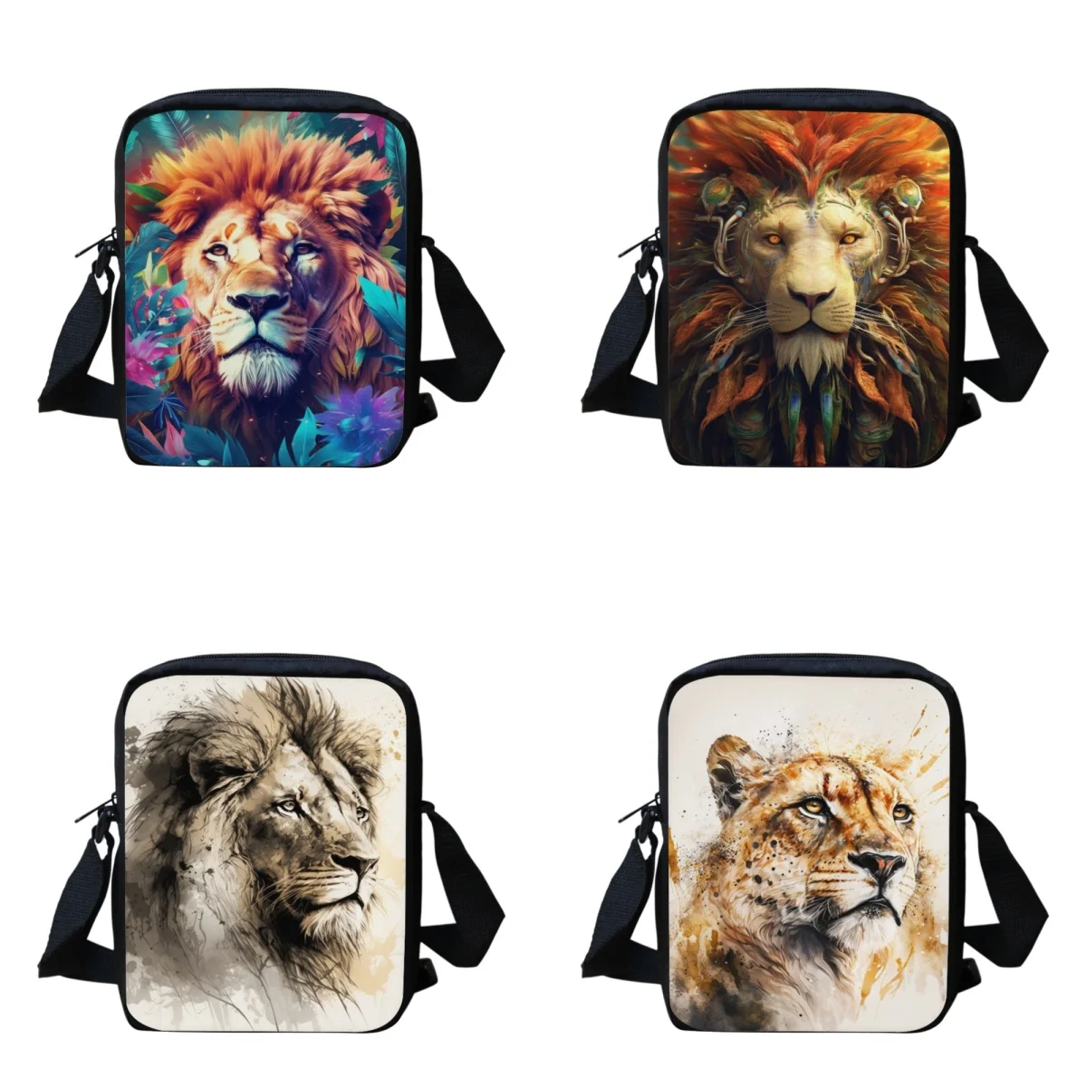 

Ferocious Lion Pattern Small Bag Female 2023 New Fashion Diagonal Bag Wild Student Girls Teenagers Shoulder Bag Bags for Women