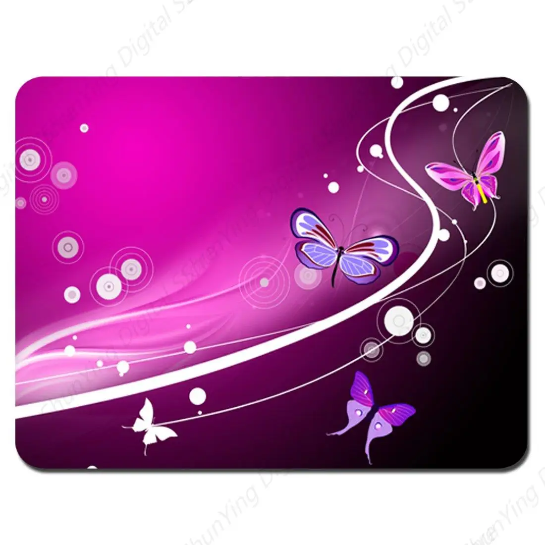 Коврик для игровой мыши с рисунком розовой бабочки и прочным нескользящим