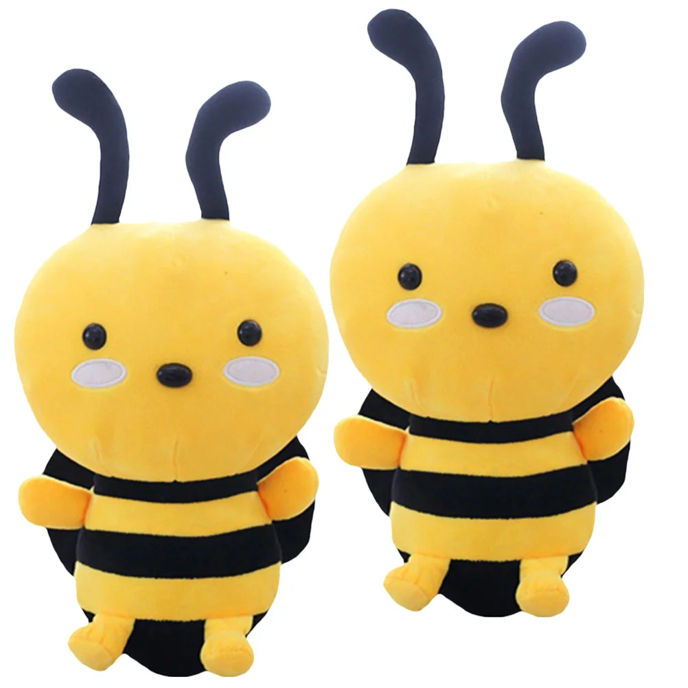 

2 Pcs Bee Stuffed Cushion Plush Dog Toys Animal Animals Pp Cotton Child Baby