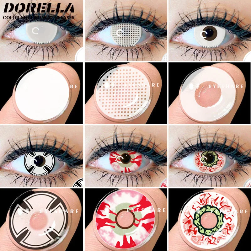 

2 шт., цветные контактные линзы для глаз, для косплея