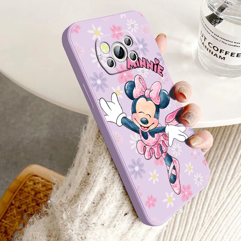 

Minnie Mickey Love Pink For Xiaomi POCO C50 C40 X4 M5S F4 M4 X3 F3 M3 C3 Pro GT NFC 4G 5G Liquid Rope Silicone Phone Case