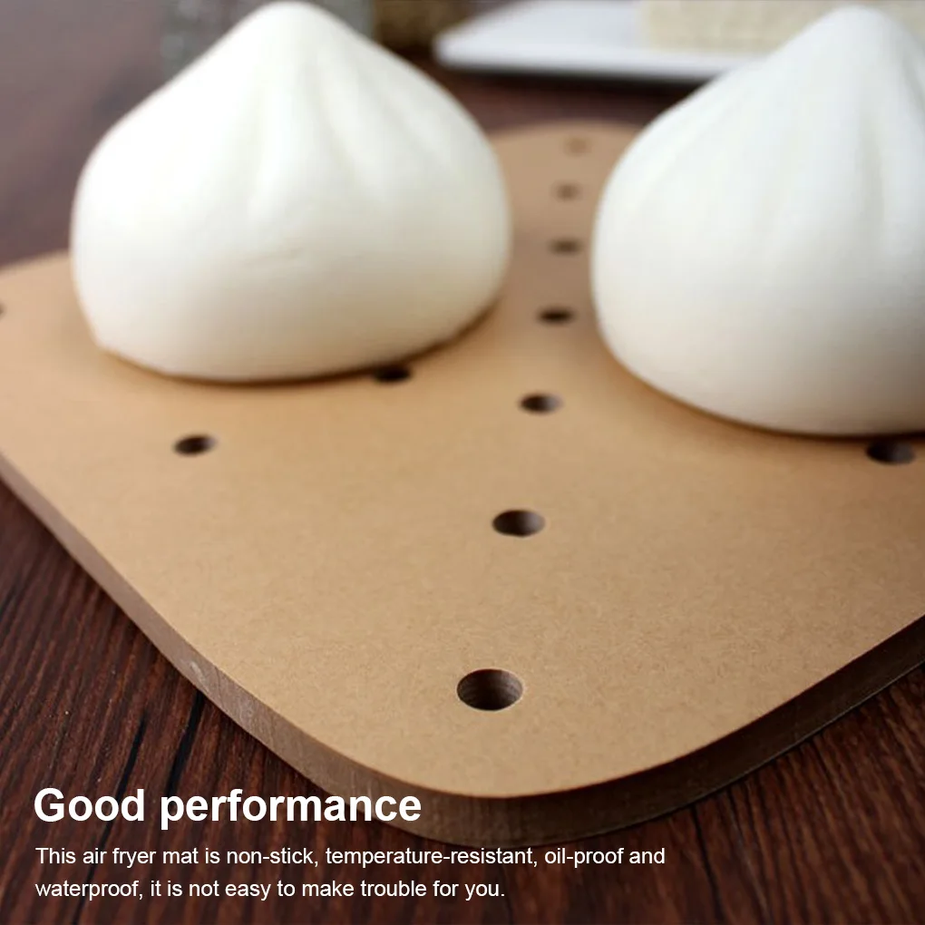 

100Pcs Air Fryer Disposable Paper Liner Non-Stick Mat Steamer Round Paper Baking Mats Kitchen AirFryer Baking Accessories