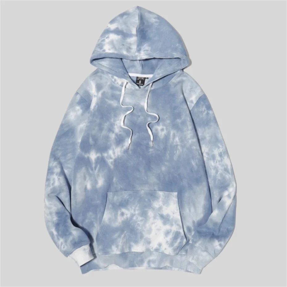 Толстовка с капюшоном в стиле хип-хоп Tie Dye мужская флисовая уличная одежда