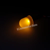 100pcs 10mm yellow light round head led light emitting diode yellow light beads fog indicator