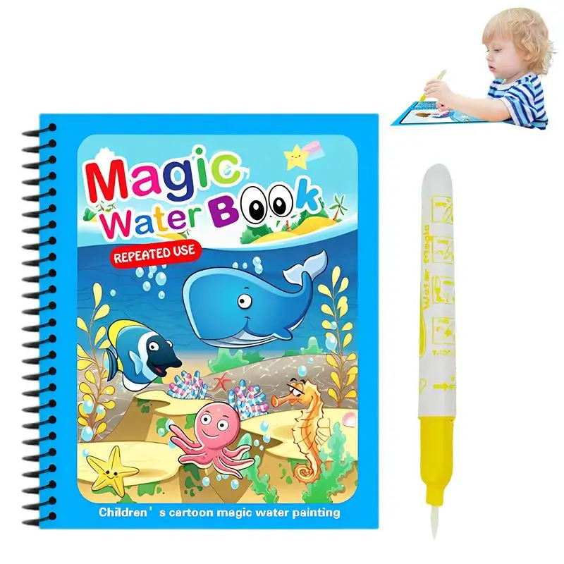 

Water Drawing Book Montessori Water Reveal Activity Books Reusable Mess Free Travel Educational Toys For Toddlers Kids Aged 3 4