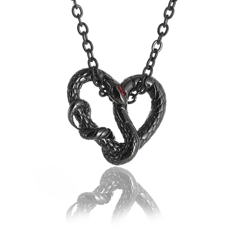 

Exquisite Heart Shape Ouroboros Pendant Necklace for Women Girls Romantic Fashion Party Jewelry Accessories