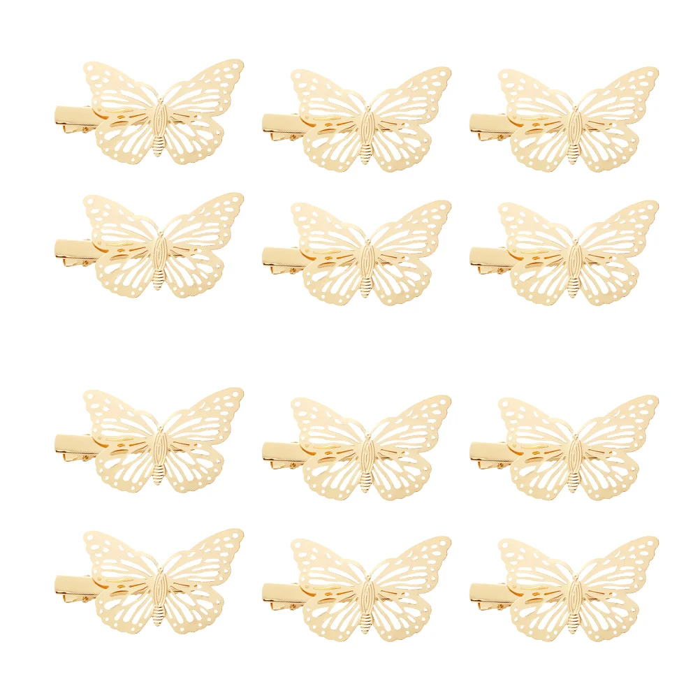 

12Pcs Shape Hair Clips Hair Barrette Bobby Adorable Headdress for Golden