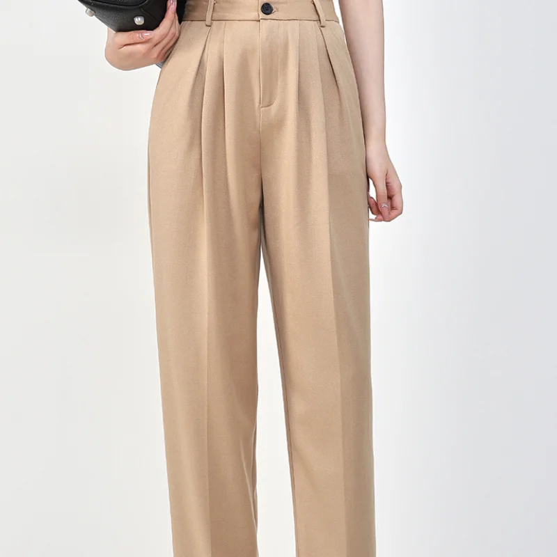 2023 Women's New High Waist Slim Commuter Draped Suit Pants Straight Pants