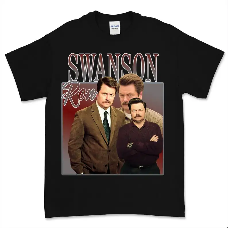 

RON SWANSON Vintage T Shirt Homage, men T-shirt, 90s Pop Culture Parks and Recreation Fans TV