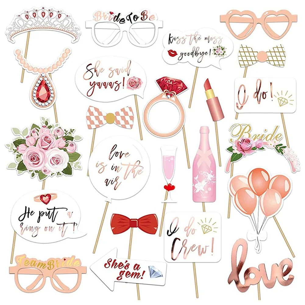 Реквизит для свадебной фотосъемки розовое золото 23 шт. фотостенд курицы реквизит