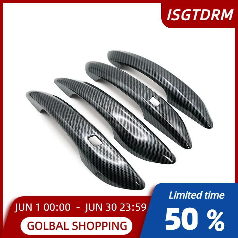 

Для автомобиля Hyundai Elantra Cn7 Avante I30 Гальваническое украшение крышка дверной ручки из углеродного волокна Яркий черный аксессуары 2021-23