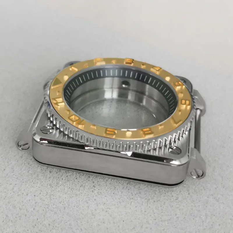 Mod Seiko SKX007 NH35 Case Square Pilot Cockpit Case Fits NH35 NH36 4R Movement Sapphire Crystal Glass Men's Dive Watch Cases