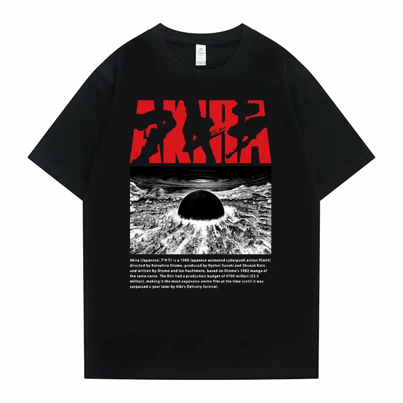 

Anime Akira Harajuku Graphic Print Tshirt Manga Kaneda Shotaro T-shirt Short Sleeve Crew Neck Men Women Fashion Loose T Shirts
