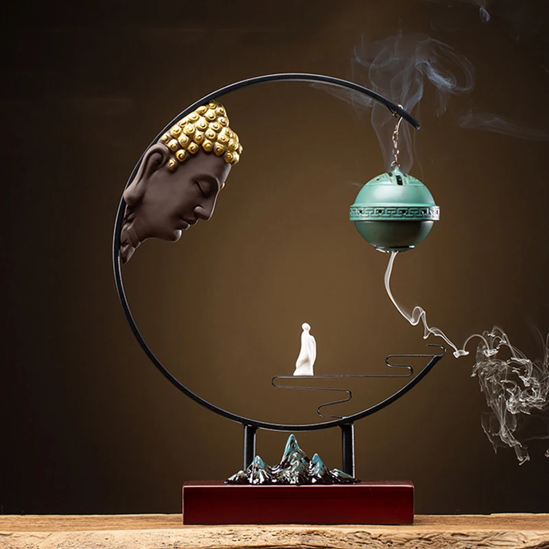 

Smoke Waterfall Candlee Vessel Brumetherapy Backflow Humidifier Backflow Candlee Sticks Burner Mild Encensoir Room Decoration