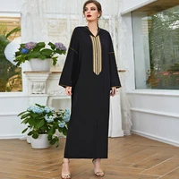 women dress multicolor embroidered hooded muslim robes loose casual national long dress springautumn fashion vestido feminino