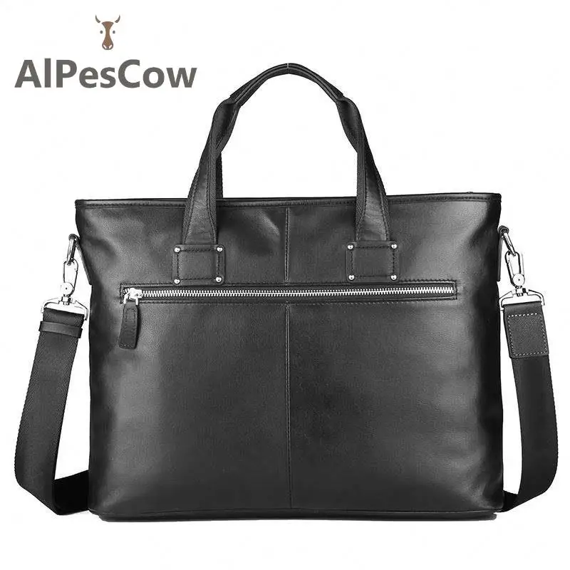Genuine Leather Unique Design Handbag For Men 100% Alps Cowhide Vintage Briefcase Men's Luxury Executive Laptop Bag Top Quality
