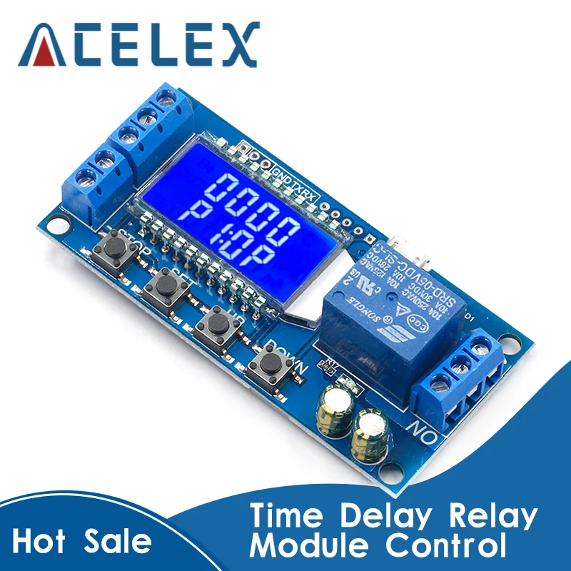 6-30V Micro USB Digital LCD Display Time Delay Relay Module Control Timer Switch Trigger Cycle Module XY-LJ02
